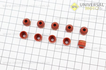 Сальник клапана МОРКОВНЫЙ жаростойкий, 10 штук. DDL (Скутер 50-100см3 / UM3097-V90)