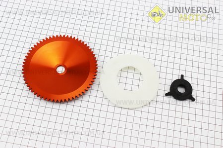 Шестерня стартера "тарелка" + крыльчатка вариатора + шестерня вариатора, тюнинг. KIYOSHI (Скутер 50-100см3 / UM3098-V54)