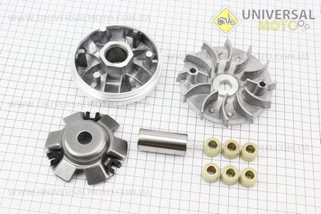 Варіатор передній+втулка+крильчатка комплект. Китай (Запчастини до 4Т скутера / UM3100-V10)