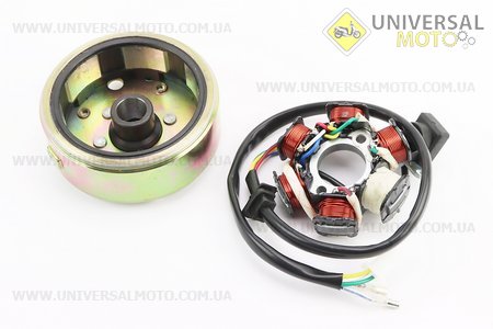 Магнето у зборі (6 котушок). Китай (Запчастини до 4Т скутера / UM3100-V71)