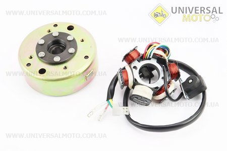Магнето у зборі (6 котушок). Китай (Запчастини до 4Т скутера / UM3100-V71)