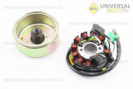Магнето у зборі (11 котушок). Китай (Запчастини до 4Т скутера / UM3100-V73)