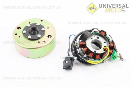 Магнето у зборі (11 котушок). Китай (Запчастини до 4Т скутера / UM3100-V73)