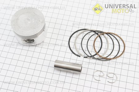 Поршневий комплект (поршень, кільця, палець) 125см.куб. 52,4мм +0,25 (палець 15 мм). Китай (Запчастини до 4Т скутера / UM3100-V91)