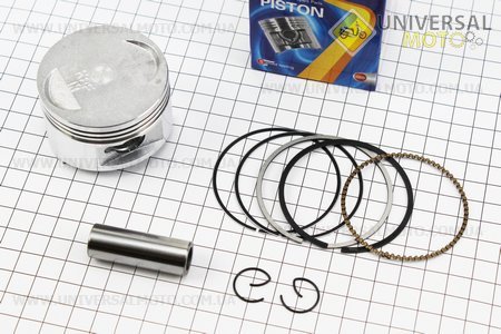 Поршневий комплект (поршень, кільця, палець) 150см.куб. 57,4мм STD (палець 15мм). TATA (Запчастини до 4Т скутера / UM3100-V97)