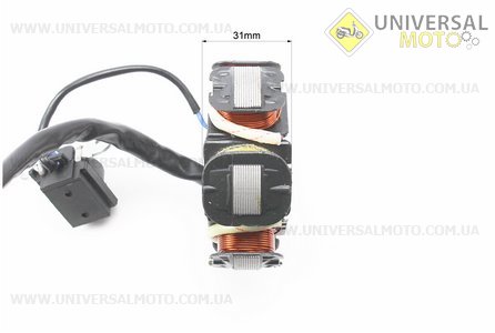 Статор магнето (генератора) (6 котушок роз'єм "мама 3+2") висота 31мм. Китай (Запчастини до 4Т скутера / UM3101-V65)