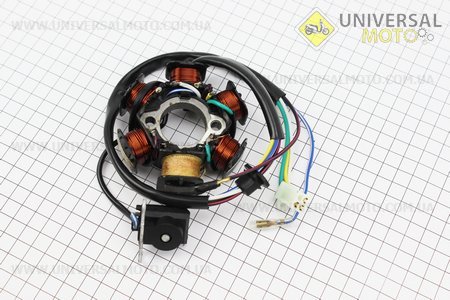 Статор магнето (генератора) (6 котушок роз'єм "мама 3+2") висота 31мм. Китай (Запчастини до 4Т скутера / UM3101-V65)