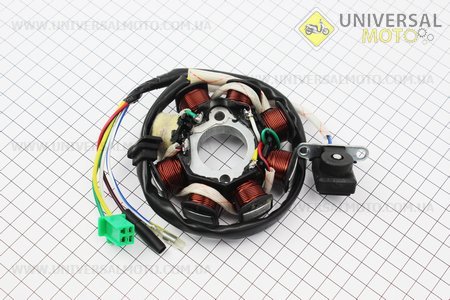 Статор магнето (8 катушек). Китай (Скутер 125-150см3 / UM3101-V66)