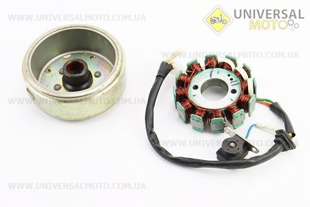 Магнето у зборі (12 котушок). Китай (Запчастини до 4Т скутера / UM3101-V73)