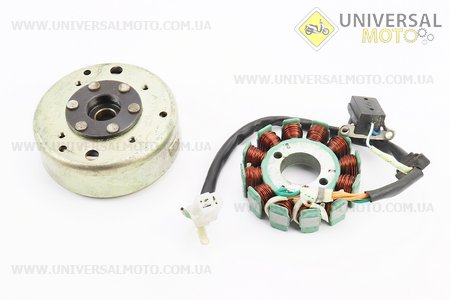 Магнето у зборі (12 котушок). Китай (Запчастини до 4Т скутера / UM3101-V73)