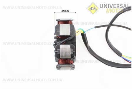Статор магнето (генератора) (8 котушок роз'єм "мама 3+2") висота 34мм, тип 1. TATA (Запчастини до 4Т скутера / UM3101-V93)