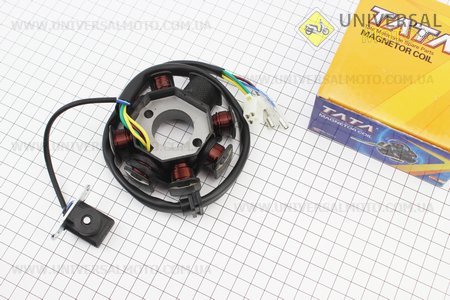 Статор магнето (генератора) (8 котушок роз'єм "мама 3+2") висота 34мм, тип 1. TATA (Запчастини до 4Т скутера / UM3101-V93)
