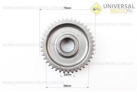 РЕДУКТОР комплект (вал вторинний довгий, первинний, шестерні 2шт), Тип 1. Китай (Запчастини до 4Т скутера / UM3102-V07)