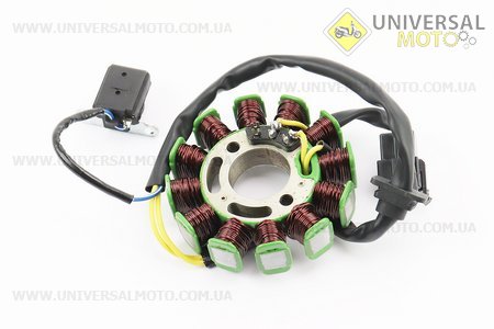 Статор магнето (генератора) (12 котушок роз'єм "тато 2+1") висота 25мм. JIANXING (Запчастини до 4Т скутера / UM3102-V85)