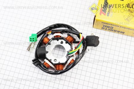 Статор магнето (генератора) (8 котушок роз'єм "мама 3+2") висота 28мм. TMMP (Запчастини до 4Т скутера / UM3103-V05)