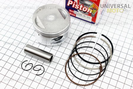 Поршневий комплект (поршень, кільця, палець) 150см.куб. 57,4мм +0,25 (палець 15 мм). HAORUN (Запчастини до 4Т скутера / UM3103-V75)