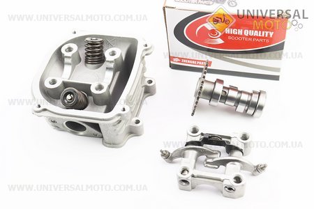 Головка циліндра з клапанами+пастель+розподільний вал з "зачепом" у зборі 150см.куб.. ZHENGHE (Запчастини до 4Т скутера / UM3103-V81)