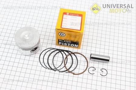 Поршневий комплект (поршень, кільця, палець) 125см.куб. 52,4мм +1,00 (палець 15 мм). VLAND (Запчастини до 4Т скутера / UM3105-V33)