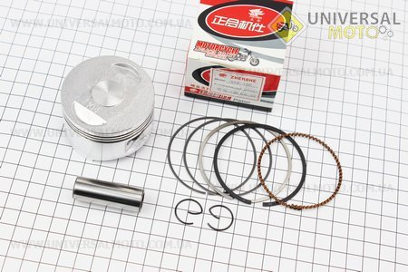 Поршневий комплект (поршень, кільця, палець) 150см.куб. 57,4мм +0,50 (палець 15 мм). ZHENGHE (Запчастини до 4Т скутера / UM3105-V53)