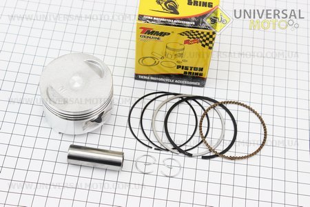 Поршневий комплект (поршень, кільця, палець) 150см.куб. 57,4мм STD (палець 15мм). TMMP (Запчастини до 4Т скутера / UM3105-V82)