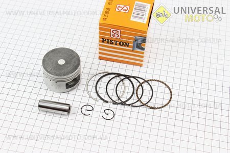 Поршневий комплект (поршень, кільця, палець) 125см.куб. 52,4мм +0,25 (палець 15мм) жовта коробка. SEE (Запчастини до 4Т скутера / UM3106-V13)