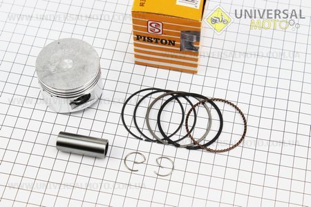 Поршневий комплект (поршень, кільця, палець) 100см.куб. 50мм +0,50 (палець 15мм) жовта коробка. SEE (Запчастини до 4Т скутера / UM3107-V02)
