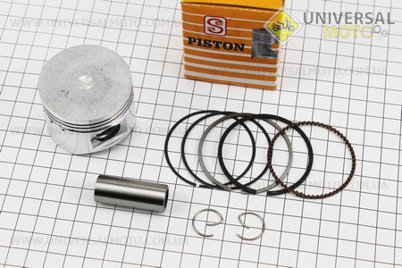 Поршневий комплект (поршень, кільця, палець) 100см.куб. 50мм +0,75 (палець 15мм) жовта коробка. SEE (Запчастини до 4Т скутера / UM3107-V03)