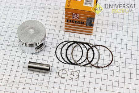 Поршневий комплект (поршень, кільця, палець) 100см.куб. 50мм +1,00 (палець 15мм) жовта коробка. SEE (Запчастини до 4Т скутера / UM3107-V04)