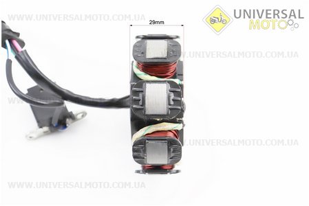 Статор магнето (генератора) (8 котушок роз'єм "мама 3+2") висота 29мм, тип 2. JIANXING (Запчастини до 4Т скутера / UM3107-V19)