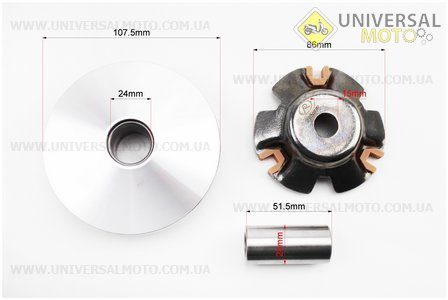 Варіатор передній у зборі з втулкою. FENGRI (Запчастини до 4Т скутера / UM3107-V34)