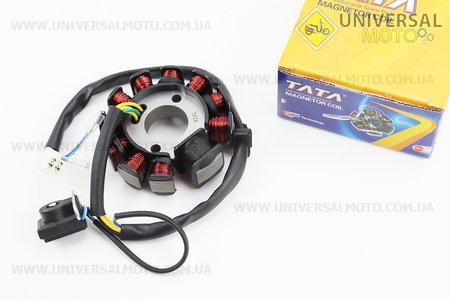 Статор магнето (генератора) (11 котушок роз'єм "мама 4+2") висота 32мм. TATA (Запчастини до 4Т скутера / UM3107-V71)