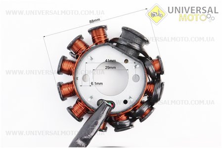 Статор магнето (генератора) (11 котушок роз'єм "мама 4+2") висота 32мм. Formula (Запчастини до 4Т скутера / UM3107-V85)