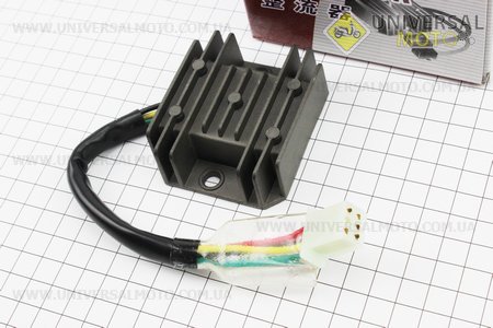 Реле-регулятор напруги 5 проводів - "5" (роз'єм малий "мама"). JIANXING (Запчастини до 4Т скутера / UM3107-V89)