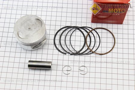 Поршневий комплект (поршень, кільця, палець) 150см.куб. 57,4мм +0,50 (палець 15 мм) Китай. Mototech (Запчастини до 4Т скутера / UM3108-V11)