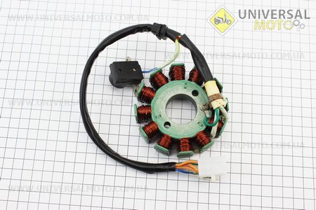 Статор магнето (генератора) (12 котушок роз'єм "мама 3 + 2") висота 28мм. Китай (Запчастини до 4Т скутера / UM3108-V18)