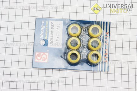 Ролики варіатора 6шт, 18*14 - 8г (Тайвань). SEE (Запчастини до 4Т скутера / UM3108-V81)