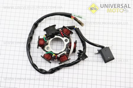 Статор магнето (генератора) (6 котушок роз'єм "мама 3 + 2") висота 31мм. TMMP (Запчастини до 4Т скутера / UM3108-V83)