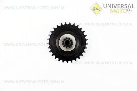 Зірка варіатора задня (пластмас) із валом внутрішнім. Китай (Запчастини до 2Т цепного скутера / UM3110-V04)