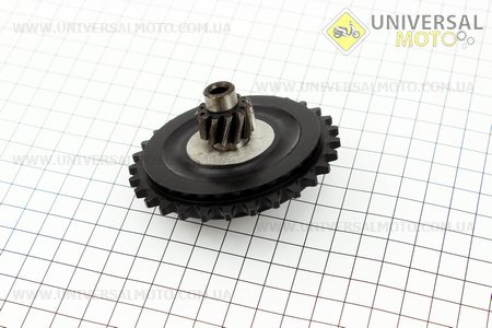 Зірка варіатора задня (пластмас) із валом внутрішнім. Китай (Запчастини до 2Т цепного скутера / UM3110-V04)