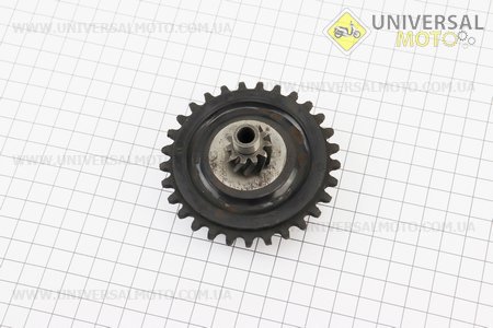 Зірка варіатора задня (пластмас) із валом внутрішнім. TATA (Запчастини до 2Т цепного скутера / UM3110-V05)