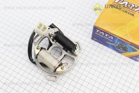Статор магнето (генератора) (2 котушки роз'єм "тато 4"). TATA (Запчастини до 2Т цепного скутера / UM3110-V19)
