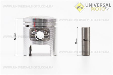 Поршневий комплект (поршень, кільця, палець) 50см.куб. 41мм +1,00 (палець 10мм, H-42,5мм, h-14мм). Scooter-M (Запчастини до 2Т цепного скутера / UM3111-V00)