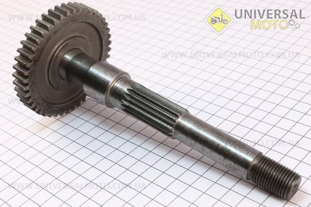 Вал редуктора вторинний із шестернею. Китай (Запчастини до 2Т ременного скутера / UM3120-V06)