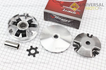 Варіатор передній у зборі на 13мм вал + втулка + крильчатка. Viper (Запчастини до 2Т ременного скутера / UM3120-V08)