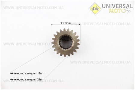 Шестерня вторичного вала редуктора 250см3 . Китай (Скутер 250см3 / UM3131-V13)
