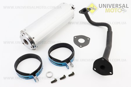 Глушник у зборі "барильце", тип 1 (незначний наліт). Китай (Запчастини до 4Т скутера / UM3140-V20)