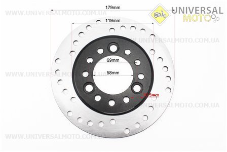 Диск гальмівний передній GY6 / Honda AF-48 D=180мм. Китай (Запчастини до японського скутера / UM3140-V26)