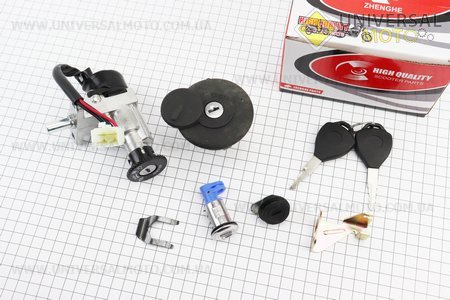 Замки комплект (запалювання, сидіння, кришка баку кругла). ZHENGHE (Запчастини на Viper Race / UM3140-V28)