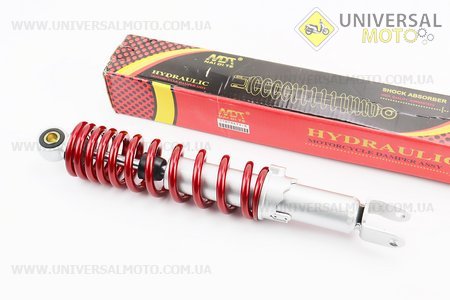 Амортизатор задній GY6 / Honda - 320мм * d55мм (втулка 10мм / вилка 8 мм) регульований, Червоний. NAIDITE (Запчастини до японського скутера / UM3140-V54)