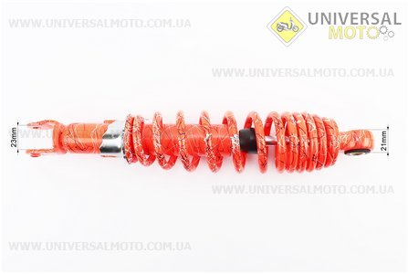 Амортизатор задній GY6 / Honda - 310мм * d59мм (втулка 10мм / вилка 8 мм) регульований, Помаранчевий з павутиною. NAIDITE (Запчастини до японського скутера / UM3140-V58)